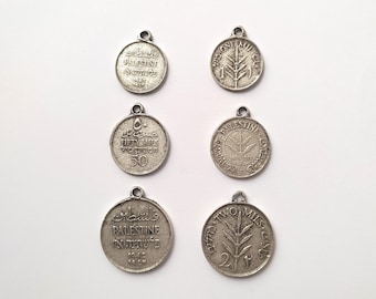 Palestine Coin Pendant, Palestine British Mandate Charms, Palestine Fundraiser, Palestine Map Charms Free Palestine, Support Palestine