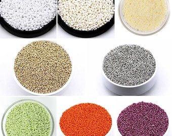 1.5mm Micro Seed Beads 10/20/50 Grams (16 Colours), Japanese Seed Beads, Glass seed beads, Haute Couture Embroidery, rare supply