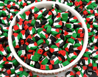 Palestine Flag Polymer Clay Fimo Beads, Palestine, Palestinian woman, Free Palestine, Palestine Flag, Support Palestine, Human Civil Rights