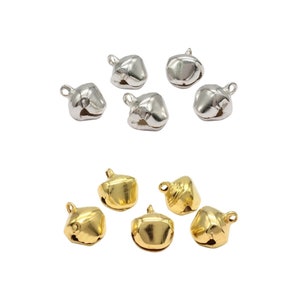 Jingle Bells 12mm Gold or Silver Holiday Charms,  Bell Charm Pendant, Cat Collar Bell, Christmas Bells, Teddy Bear Making