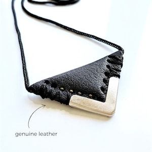 Jawshan Necklace, Jawshan Pendant, Talisman bag, protection amulet, Leather Triangle Amulet Taweez, Leather Hirz Imam Javad Taweez Dua