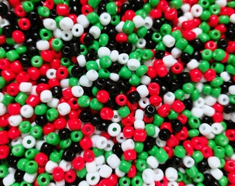 6/0 Palestine Flag Glass Seed Beads,Palestine Flag Beads, Palestinian, Free Palestine, Palestine Flag, Support Palestine, Human Civil Rights