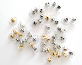 Earring Backs with Pads, Disc Earring Stopper, Comfort Clutch Earring Backs, Ear back stopper, Silicone Clear Earring Backs 11X7mm