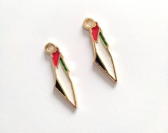Palestine Pendant, Palestine Flag Colours Charms, Palestine Fundraiser, Palestine Map Charms Free Palestine, Support Palestine 10x32mm