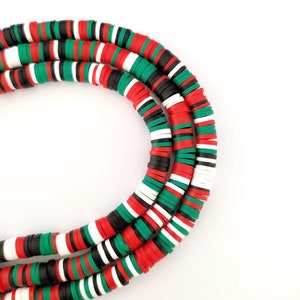 Palestine Flag Heishi Beads, Polymer clay 6x1MM Vinyl Beads, Free Palestine, Palestine Flag, Support Palestine, 100% Profits Donated