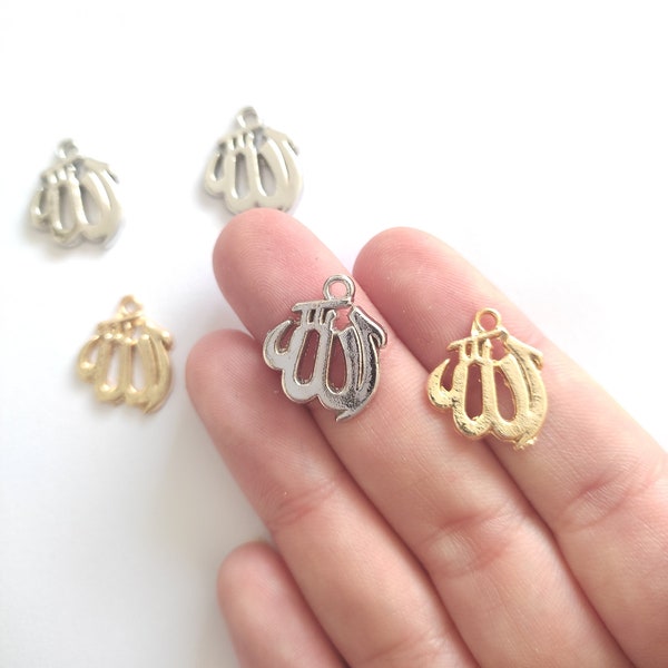 Teardrop Allah Calligraphy Islamic Muslim Prayer Charm Pendant In Gold - Foto 10