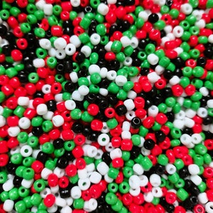 6/0 Palestine Flag Glass Seed Beads,Palestine Flag Beads, Palestinian, Free Palestine, Palestine Flag, Support Palestine, Human Civil Rights