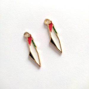 Palestine Pendant, Palestine Flag Colours Charms, Palestine Fundraiser, Palestine Map Charms Free Palestine, Support Palestine 10x32mm