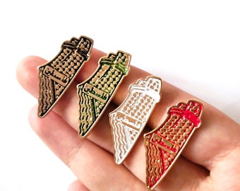 Palestine Map Color Enamel Pin, Palestine Flag Ribbon Pin, Palestine Maps Pins, Palestine Enamel Pins, Palestine Jewelery, Palestinian Owned