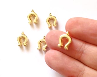 Mini Gold Hufeisen Charms, kleine Hufeisen Charms, Glücksbringer, vergoldeter Anhänger, Gold Glücksbringer, DIY Schmuckherstellung Versorgung