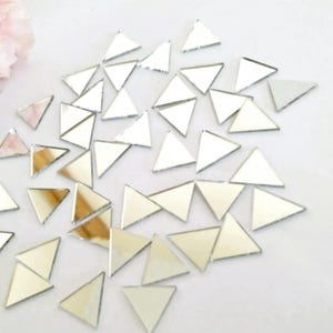 Mini Mirror for Crafts, Decorative Mirrors, Triangle Mirror Embellishments, Triangle Craft Mirrors, Mirrors for Art, Small Glass Mirrors