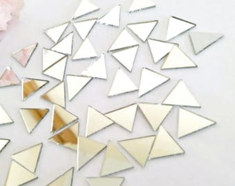Mini Mirror for Crafts, Decorative Mirrors, Triangle Mirror Embellishments, Triangle Craft Mirrors, Mirrors for Art, Small Glass Mirrors