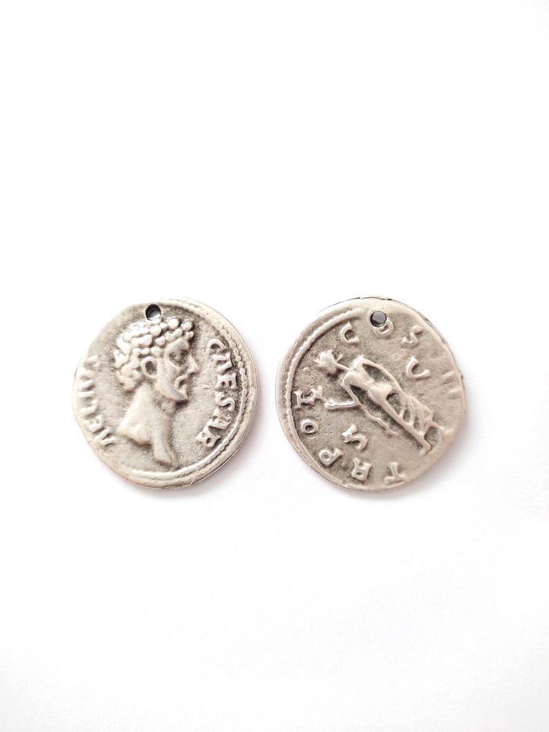 Ivlivs Inscription Julius Caesar Charm, Roman Coin Pendant, Greek Coin Charm, Ancient Coin ...