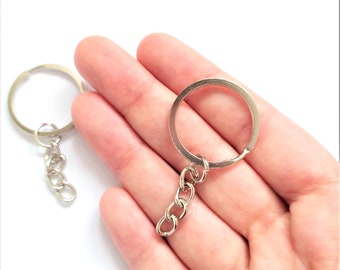 Sourcing Map 20pcs Split Keychain Rings, 25mm Round Flat