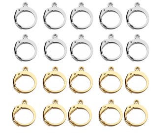 Gold Filled Leverback Earwires, Earring Plain Leverback, Gold fill earring supplies, Leverback Ear Wires, Clip On Earrings, Jewelry Making