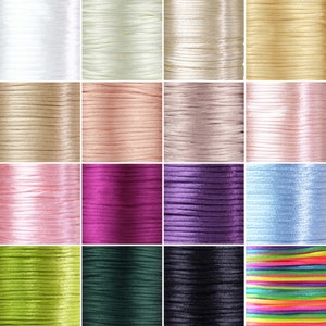 Satin Rattail Silk Cord 3mm, 1 Reel (100 yards),  3mm Silky Thread, Satin Silk Cord, Satin Nylon Cord, Macrame Knotting DIY, Beading String