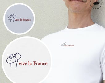 Vive la France Shirt – Baguette Embroidery Tee – Funny French Shirt – Minimalist Paris Shirt – Cute France Lover Gift