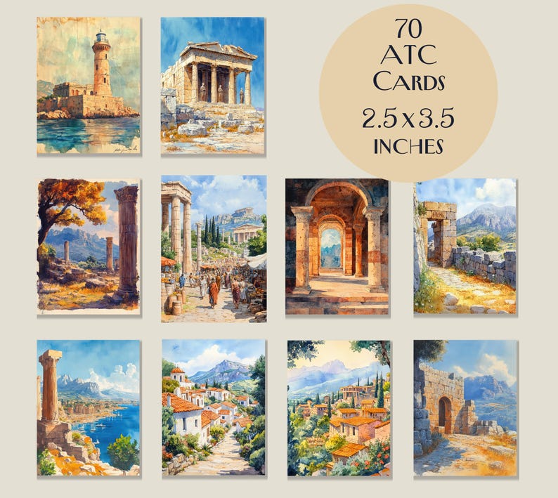 70 Ancient Greece Junk Journal Kit, Vintage Greek Architecture Ephemera ...