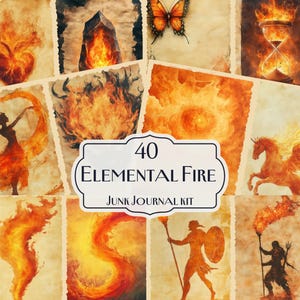 40 Elemental Fire Junk Journal Kit, Elemental Fire Printables, Flame Ephemera, Inferno Digital papers, Fire Magic plakboekpapier