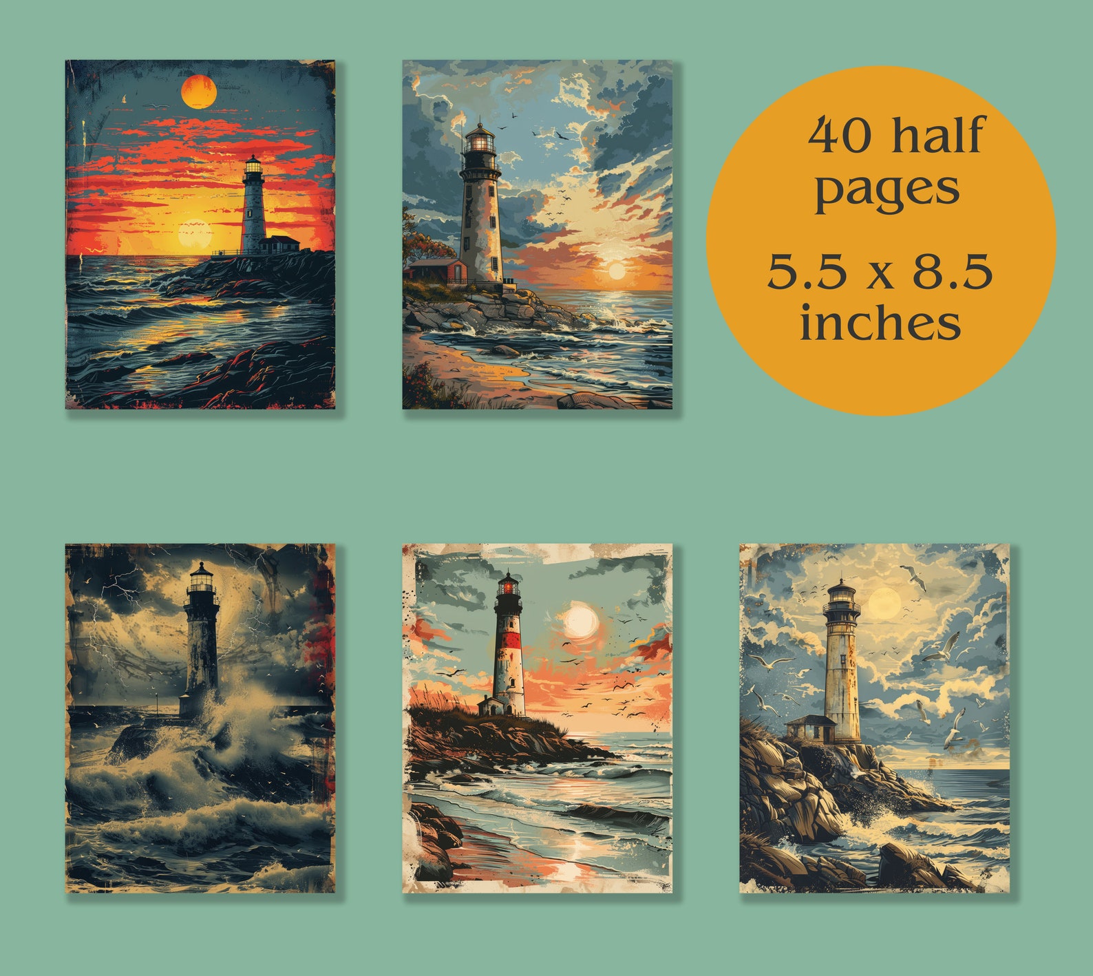 Lighthouse Junk Journal Kit, Junk Journal Lighthouse, Junk Journal ...