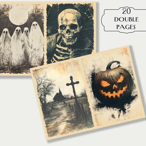 Scary Halloween Junk Journal Kit, Gothic Printable Pages, Halloween ...