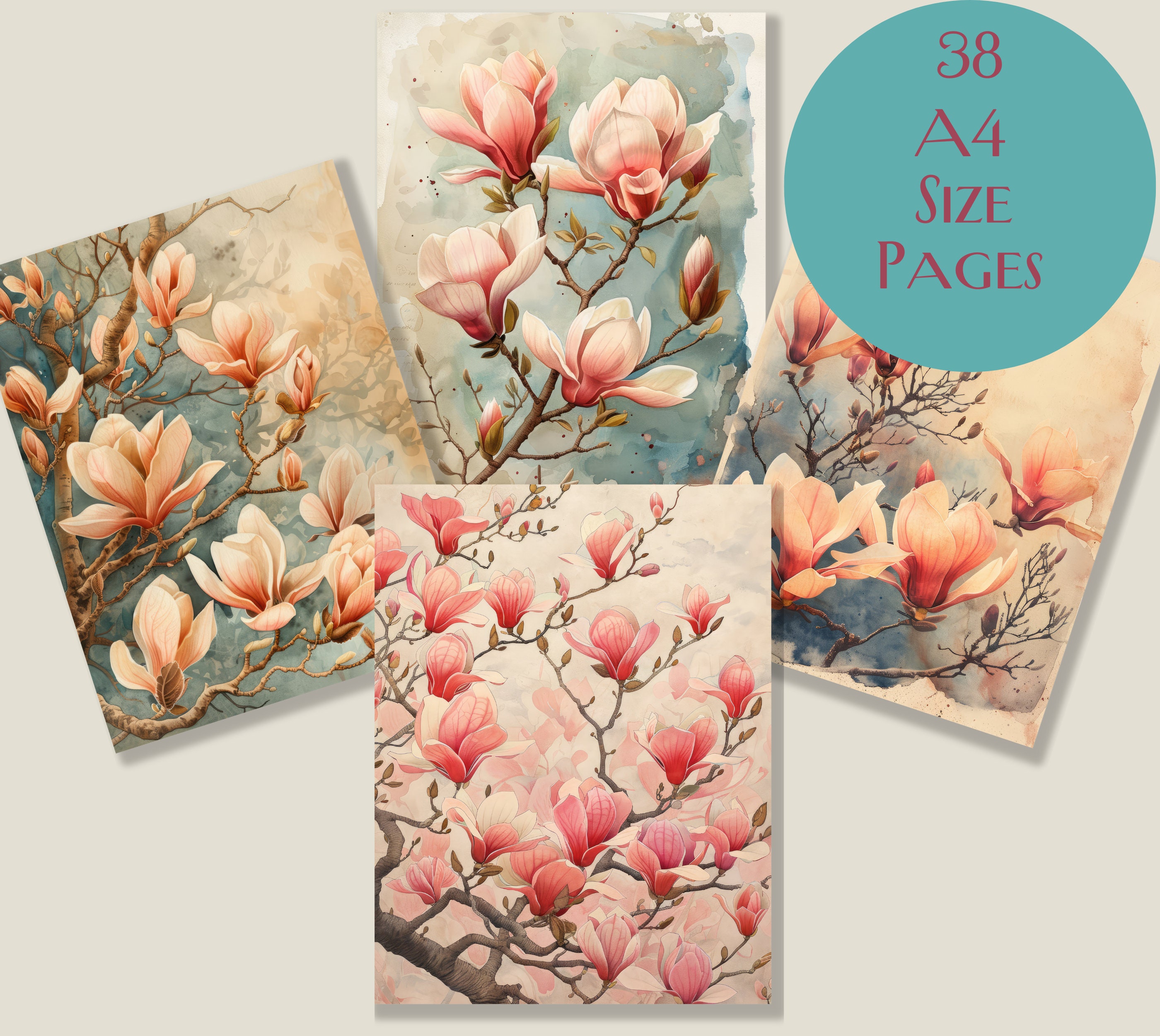 Magnolia Junk Journal Kit, Spring Junk Journal, Printable Junk Journal ...