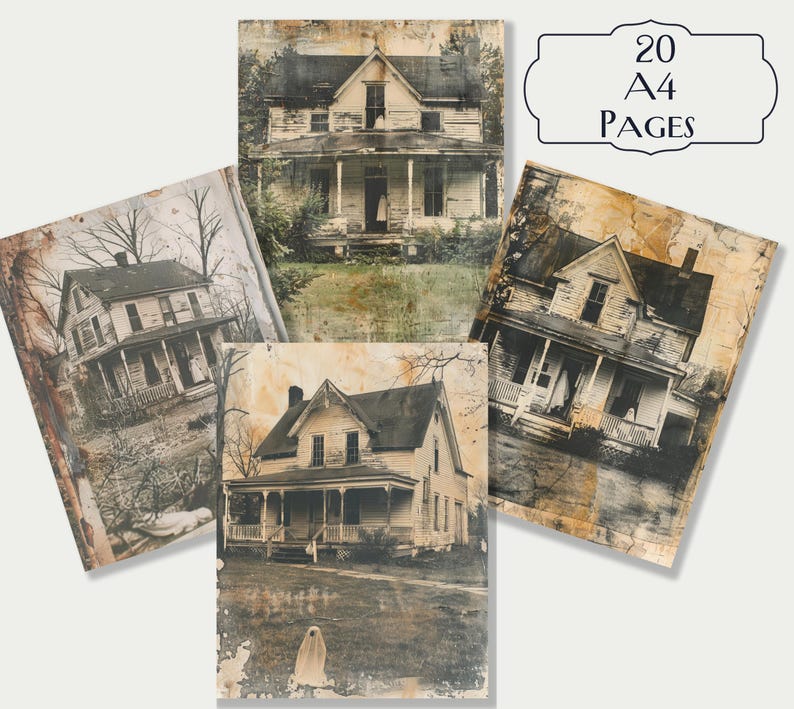 Scary Haunted House Junk Journal Kit, Creepy Junk Journal ...