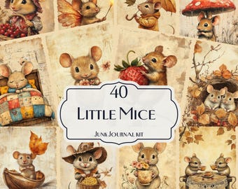 Whimsical Mouse Journal Kit – 40 Cottagecore Woodland Animal Pages