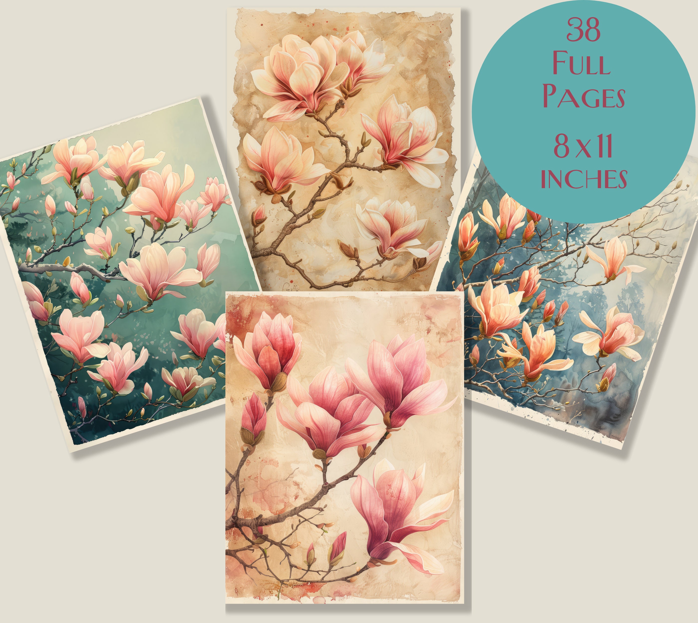 Magnolia Junk Journal Kit, Spring Junk Journal, Printable Junk Journal ...