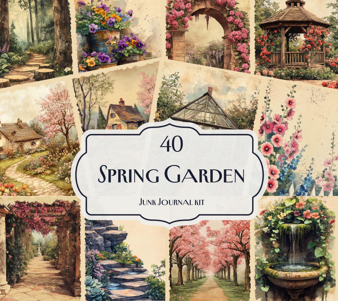 Spring Garden Junk Journal Kit – 40 Spring Floral Printable Pages ...