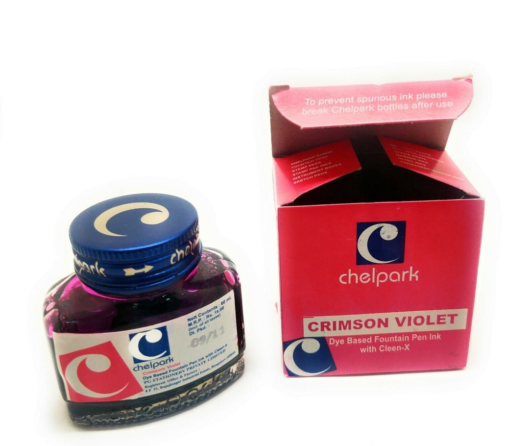 Chelpark Vintage Dye Based Fountain Pen Ink Crimson Violet Etsy