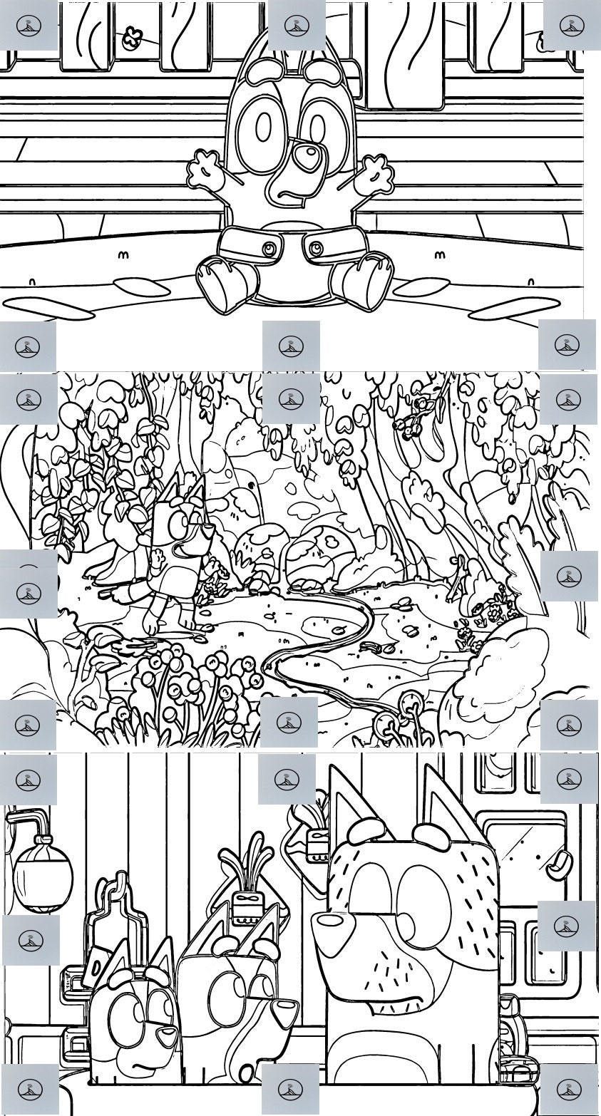 Detailed Bluey Coloring Sheets - Etsy