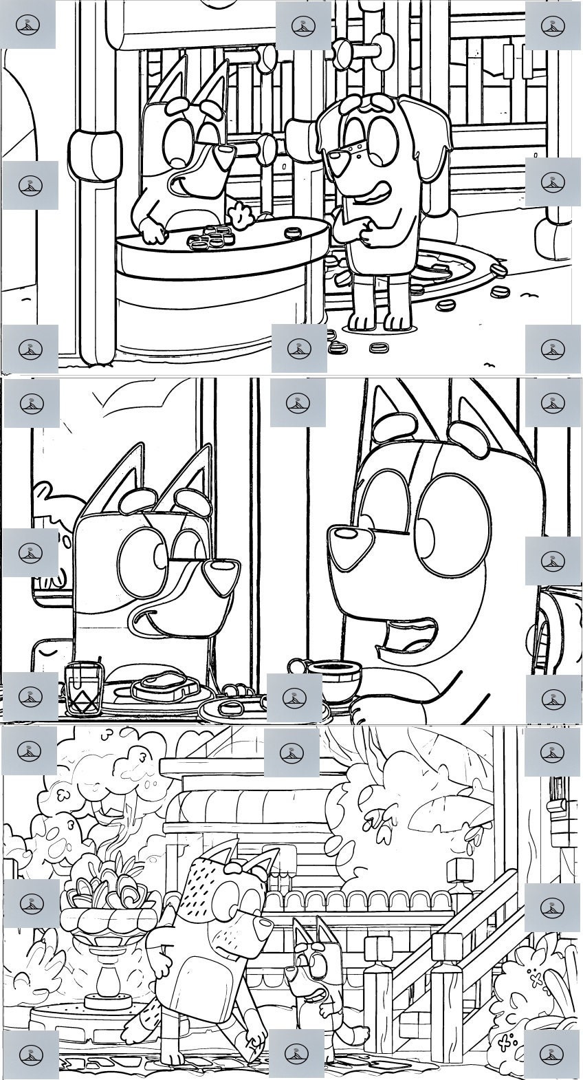 Detailed Bluey Coloring Sheets - Etsy