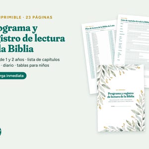 Programa de Lectura de la Biblia JW, Planes de 1 y 2 Años, Lista de Capítulos, Diario de Lectura y Tabla para Niños, Imprimible