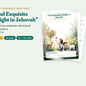 JW Circuit Assembly 2026-2027 Kids Activity Book, Ages 3-5, Find Exquisite Delight in Jehovah, Printable