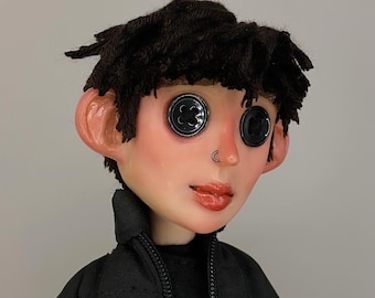 Gepersonaliseerde aangepaste Coraline geïnspireerde pop | Mini-mij | OOAK