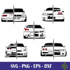 Gt R35 /Gt R34 / Gt R33 /Gt R32 /Gt R31 / Gt Family / Godzilla /Skyline /JDM /Digital Download / Svg /Png /Eps /Dxf