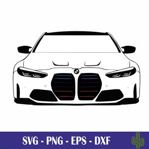2022 M4 Front Car SVG Clip Art Graphic Art Instant Download Illustration Vector svg eps png jpg Stencil Automotive File