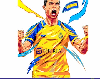 Cristiano Ronaldo Svg/ CR7 Svg / Al Nassr FC Png / Archivos cortados con láser / Cricut / Archivos Dxf / Archivos Cnc / Silueta de Ronaldo / Clipart de Ronaldo / SVG /