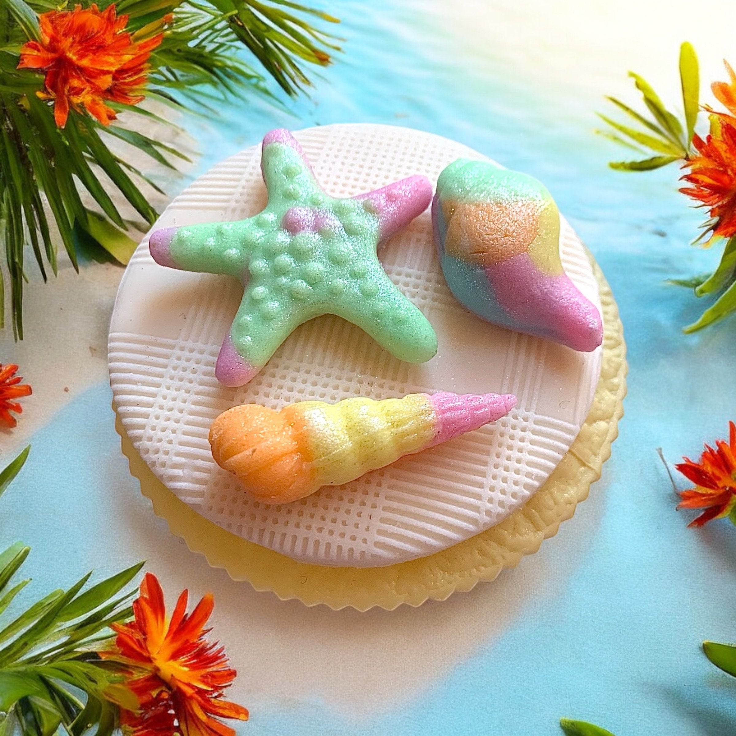 20 Edible Sea Shells Fondant Cake Toppers and Cupcake Decorations ...
