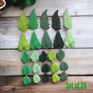 Edible Jungle Leaves Cake Toppers, Fondant Dinosaur Party Decorations 25