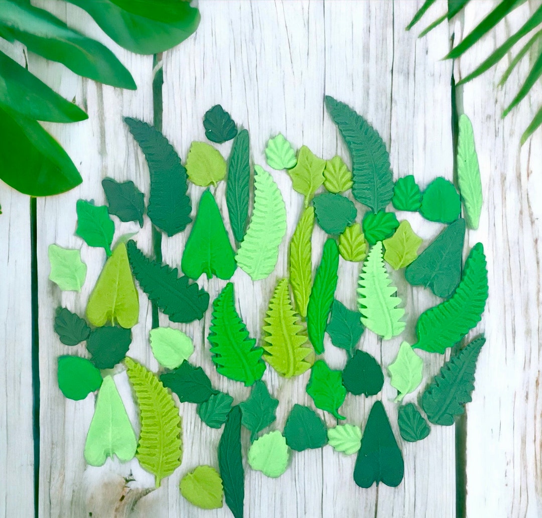 50 Edible Tropical Jungle Leaves Cake Toppers Cupcake Etsy UK