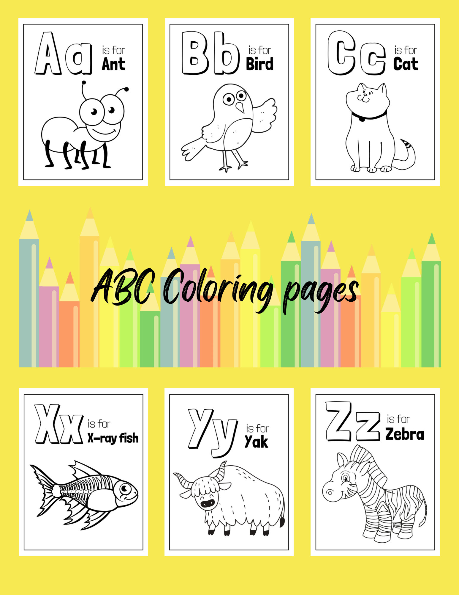 ABC Coloring Pages - Etsy