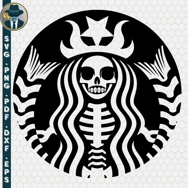 Starbucks Skeleton Svg, Skeleton Svg, Starbucks Cup Svg, Starbucks Tumbler Svg,  Halloween Svg Halloween Silhouette Cut, Happy Halloween Svg