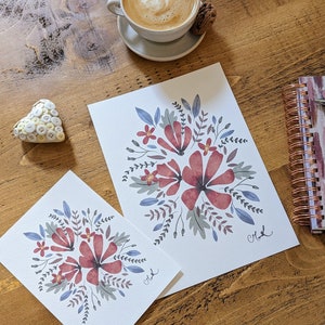 Floral Watercolour A4/A5 Print: Wilted Poppy Bloom - Wall Art