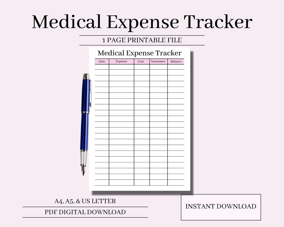 Medical Expense Tracker, Medical Planner, Emergency Expense Tracker ...