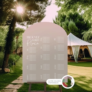 Panneau plan de tables mariage NEUTRAL | Panneau de mariage arquée | Panneau liste d'invités - signalétique de réception | Plusieurs coloris