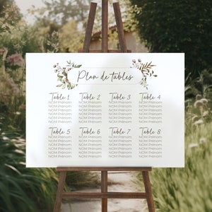 FOREST wedding table plan panel | PVC guest list sign | Floral reception signage to guide guests to the table