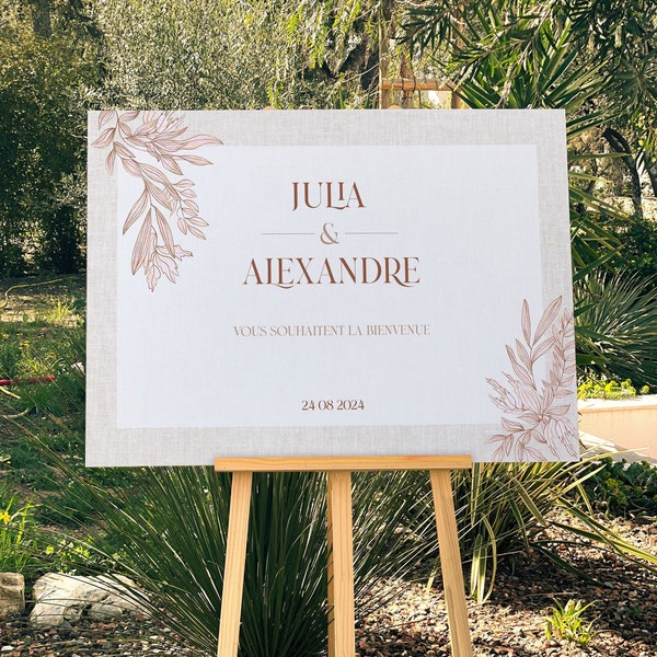 GIPSY wedding welcome sign | Floral reception sign available in portrait and landscape