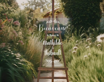 GLASS II plexi wedding welcome sign | Minimalist transparent plexi wedding welcome sign - Sign to welcome your guests